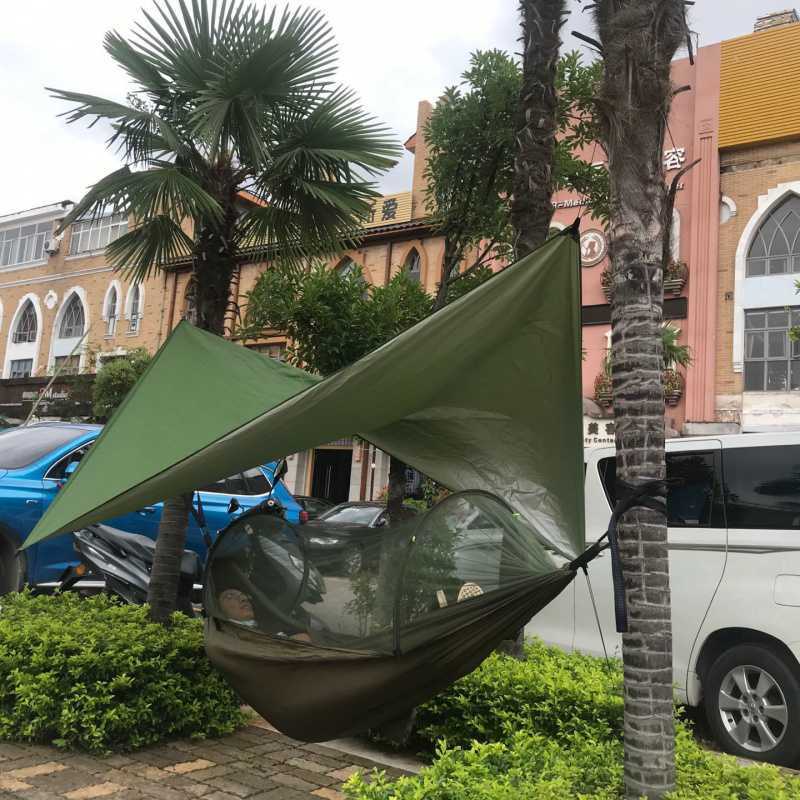Tactical Camping Hammock with Mosquito Net & Rain Canopy - 250x120cm