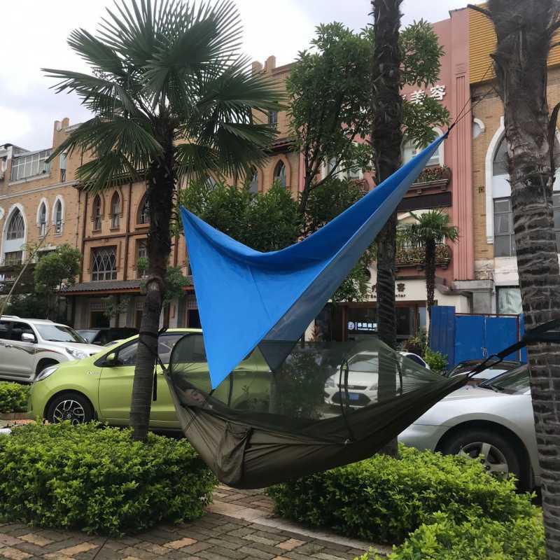 Tactical Camping Hammock with Mosquito Net & Rain Canopy - 250x120cm