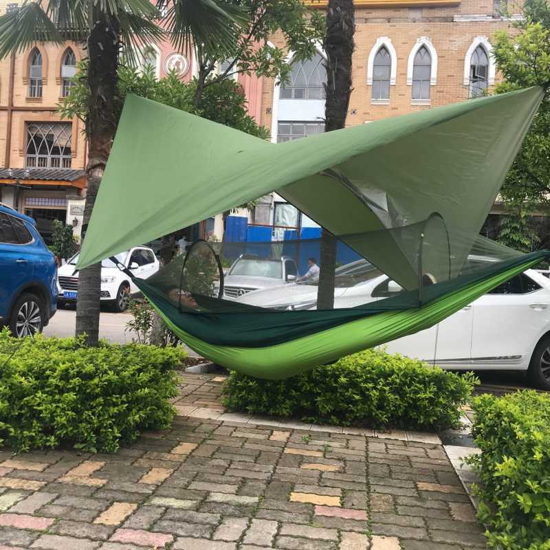 Tactical Camping Hammock with Mosquito Net & Rain Canopy - 250x120cm
