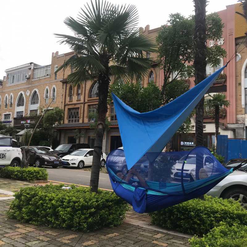 Tactical Camping Hammock with Mosquito Net & Rain Canopy - 250x120cm