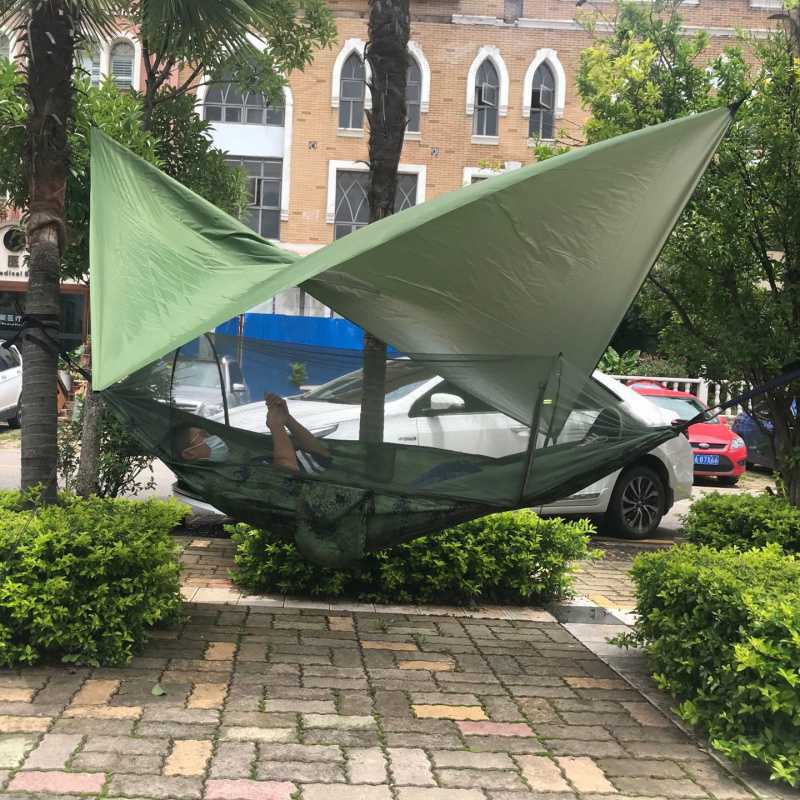 Tactical Camping Hammock with Mosquito Net & Rain Canopy - 250x120cm