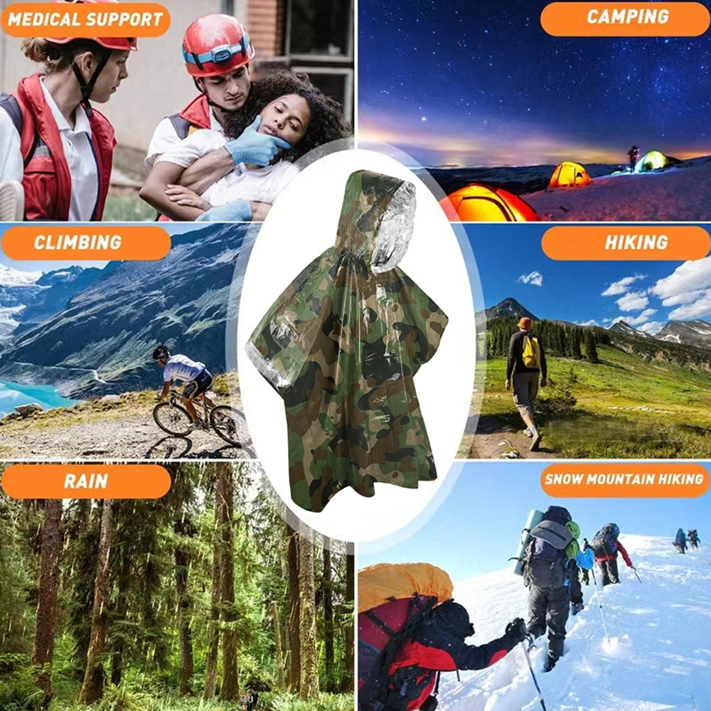 Camouflage Emergency Survival Raincoat