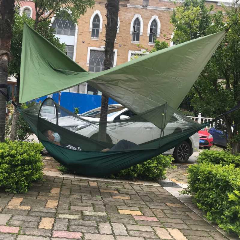 Tactical Camping Hammock with Mosquito Net & Rain Canopy - 250x120cm